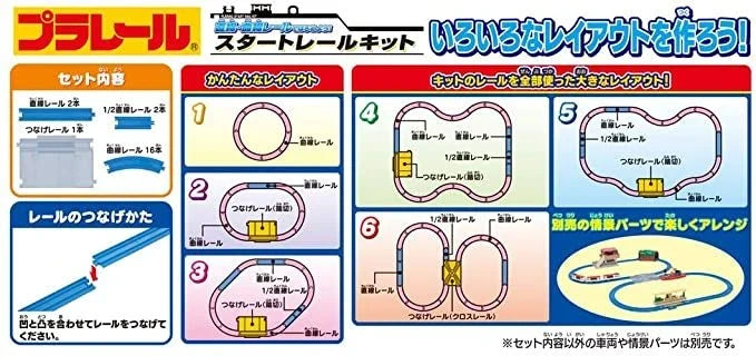 Takara Tomy Pla-Rail Let's Start With Straight & Curved Rails! Start Rail Kit