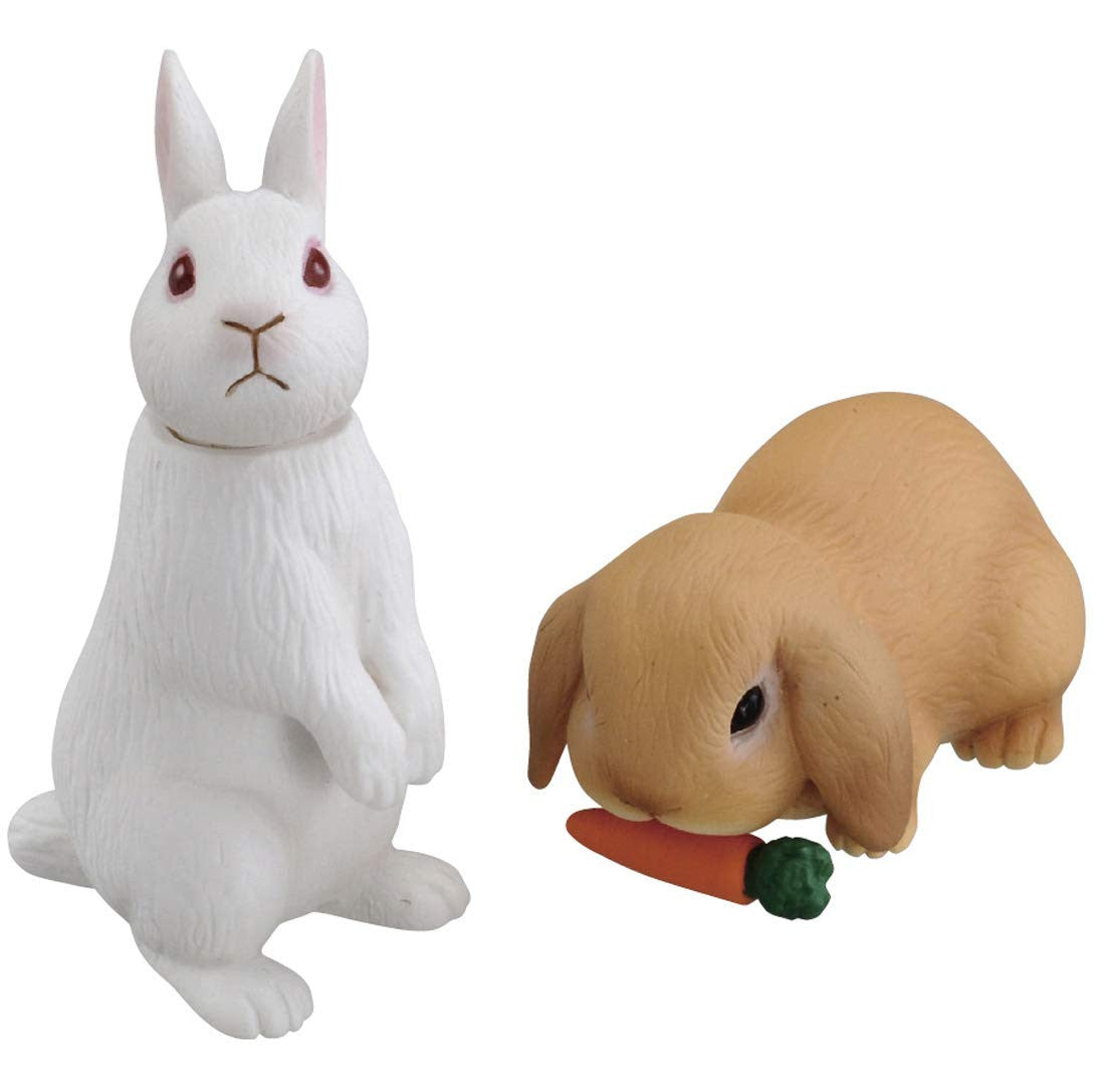 Takara Tomy Ania AS-34 Animal Adventure Japanese White Rabbit & Lop-Eared Rabbit