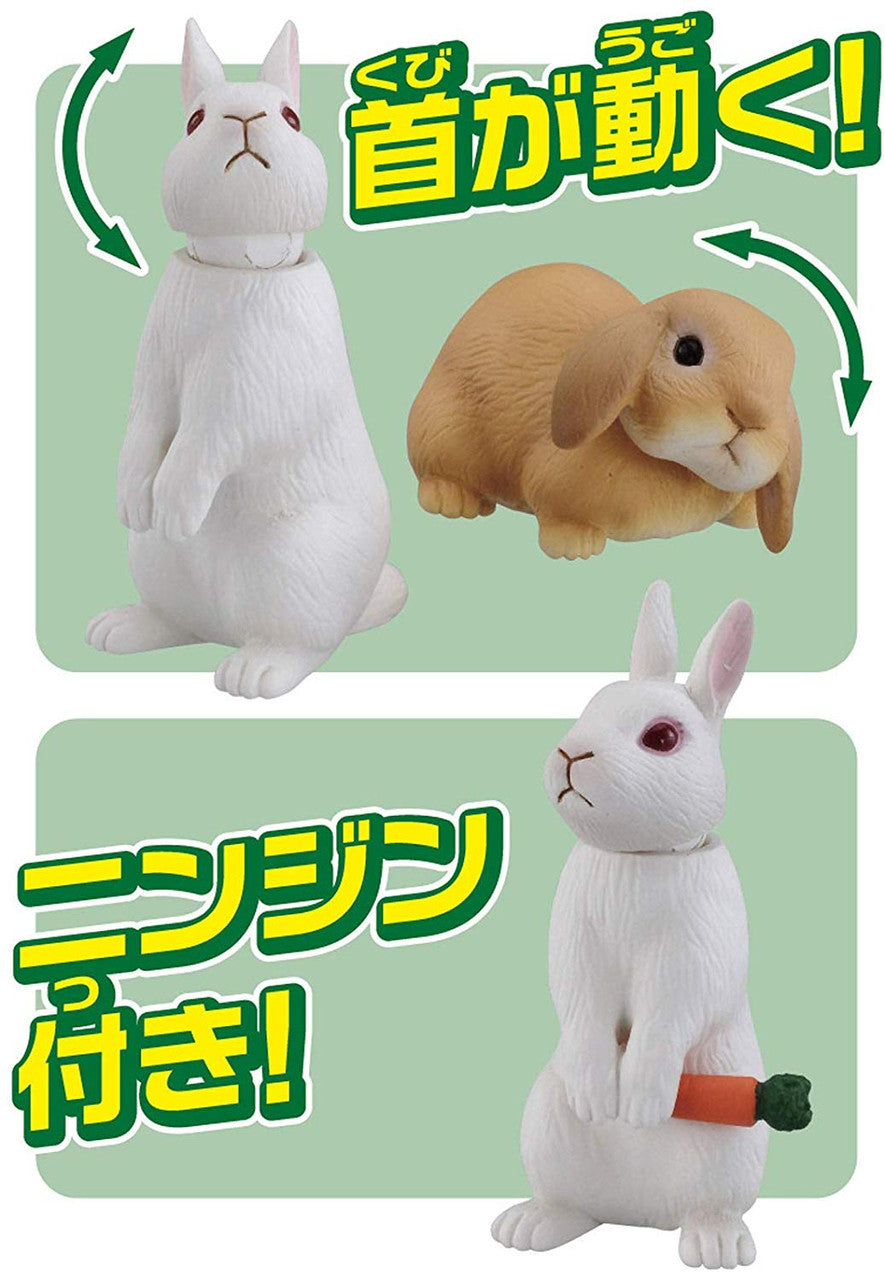 Takara Tomy Ania AS-34 Animal Adventure Japanese White Rabbit & Lop-Eared Rabbit