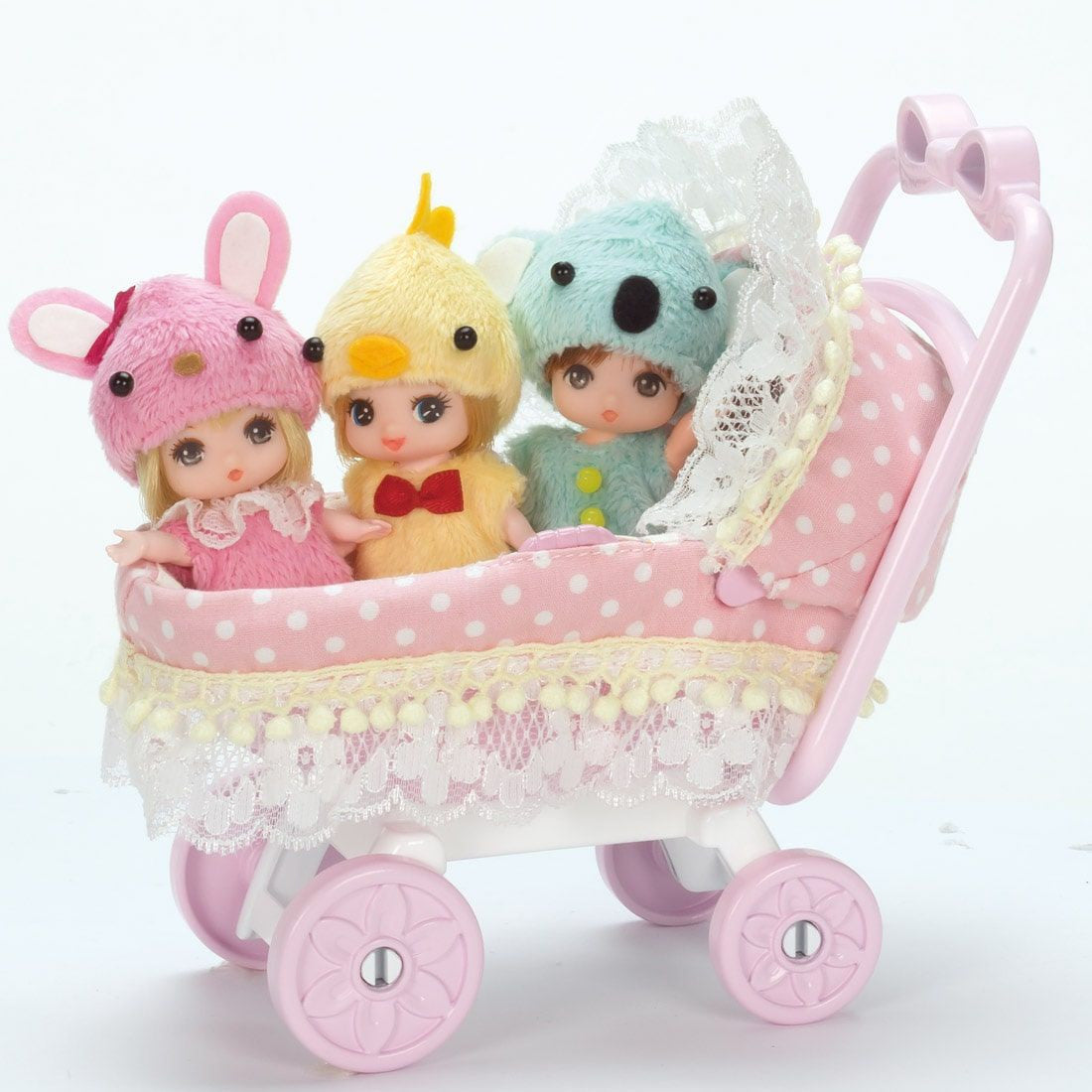 Takara Tomy Licca Doll Triplet Babies` Stroller