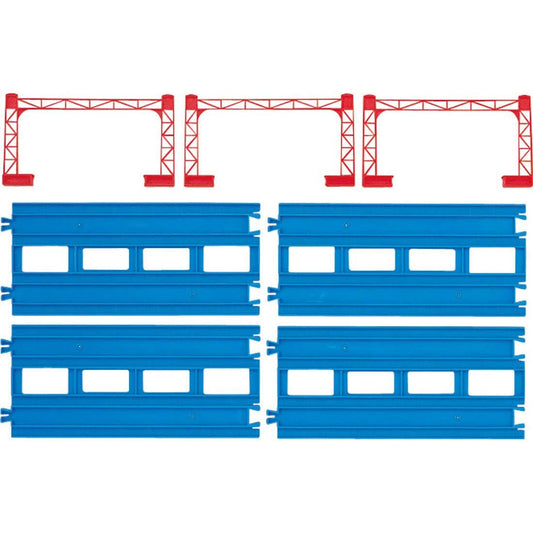  Takara Tomy Pla-Rail Plarail R-04 Straight Double-Track (4 Pcs) With Catenary Poles