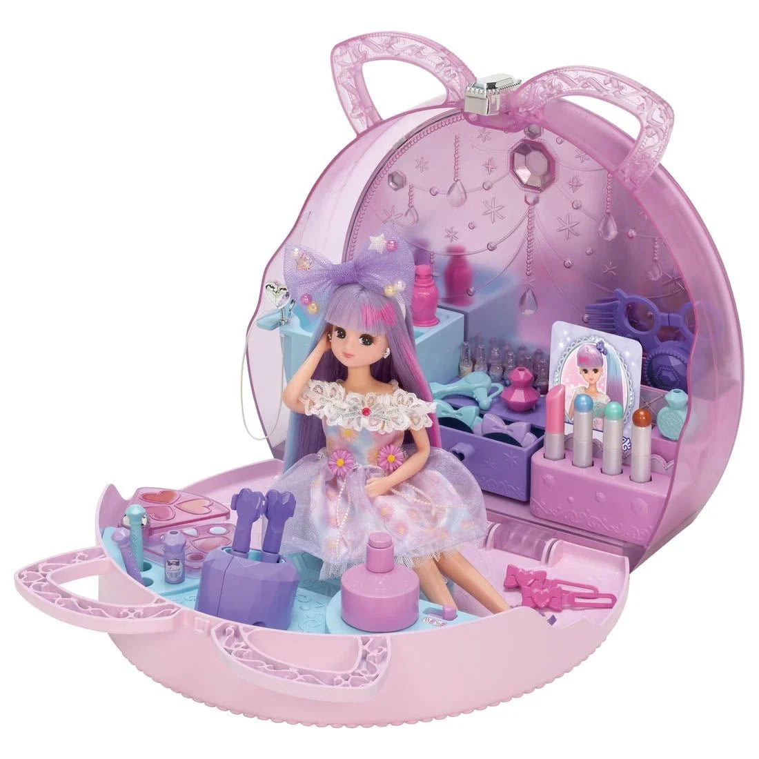Takara Tomy Licca Doll Dream Colored Hair & Makeup Bag