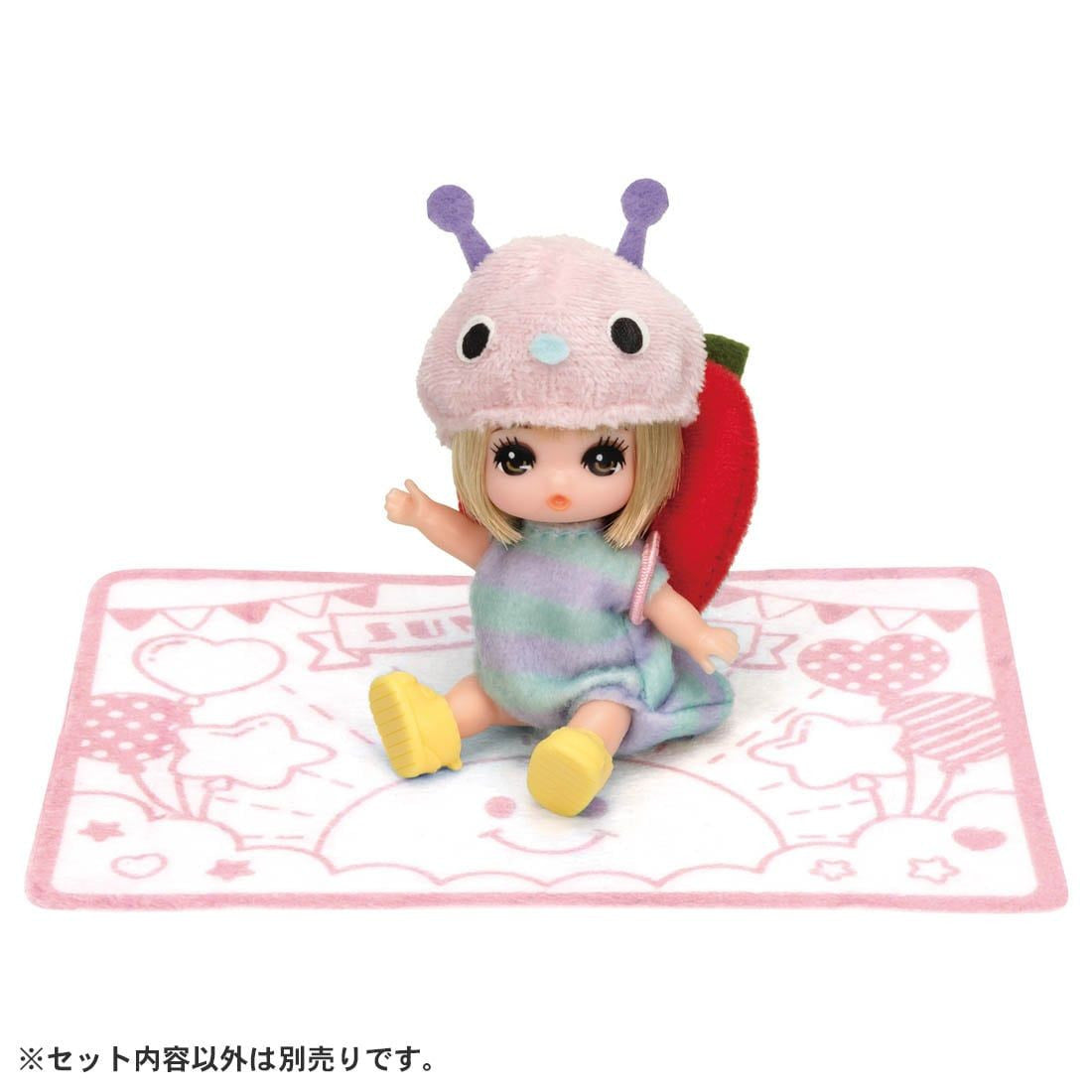 Takara Tomy Licca Doll Baby Caterpillar Wear & Apple Cushion