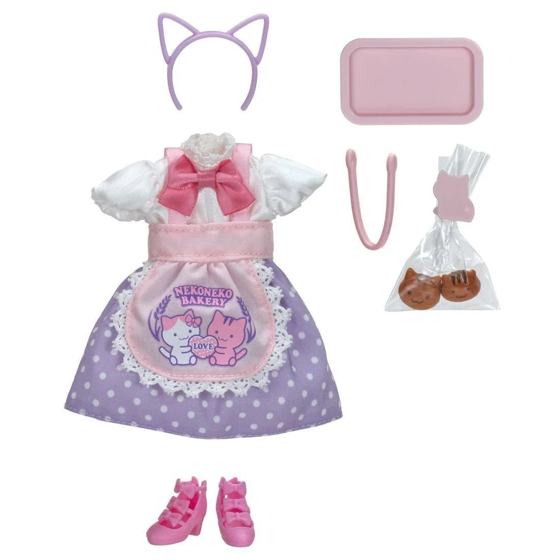 Takara Tomy Licca-chan Dress LW-13 Cat Bakery Dress Set